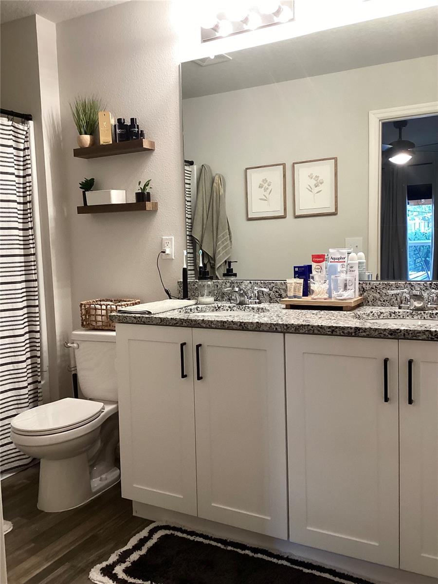 Master bath, dual vanities.