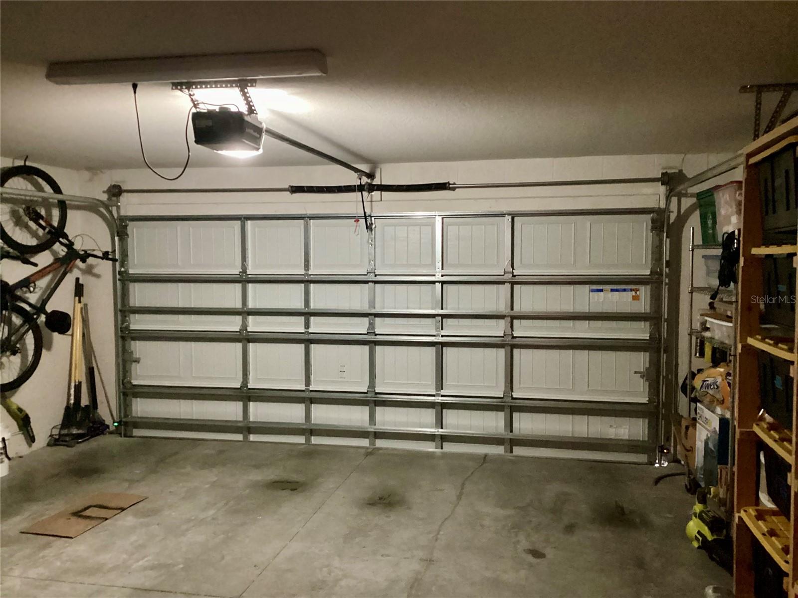 2 car garage with automatic door opener.