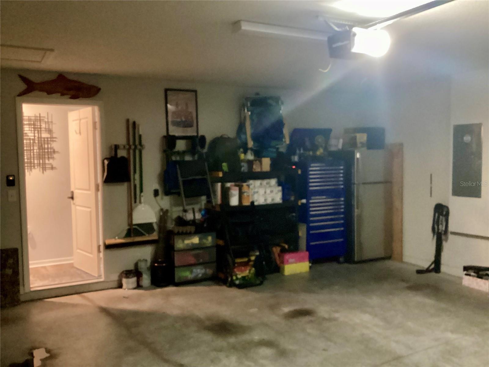 Ample space for tools in the garage.