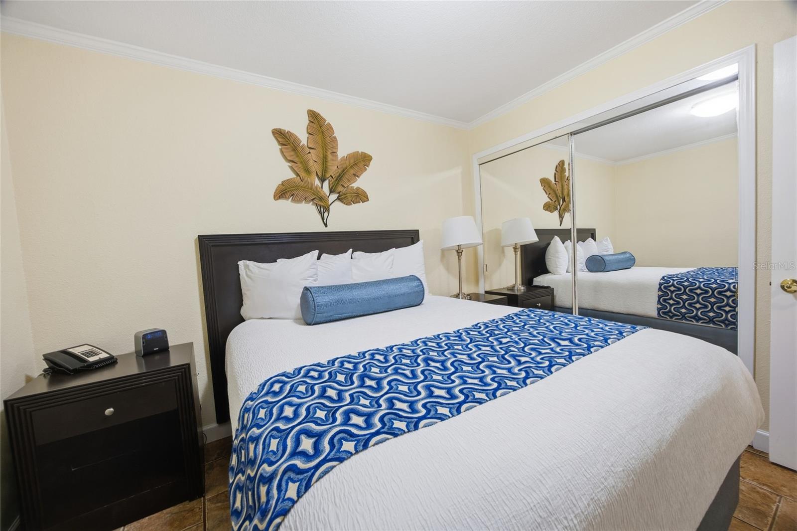 Bedroom with all the linens included