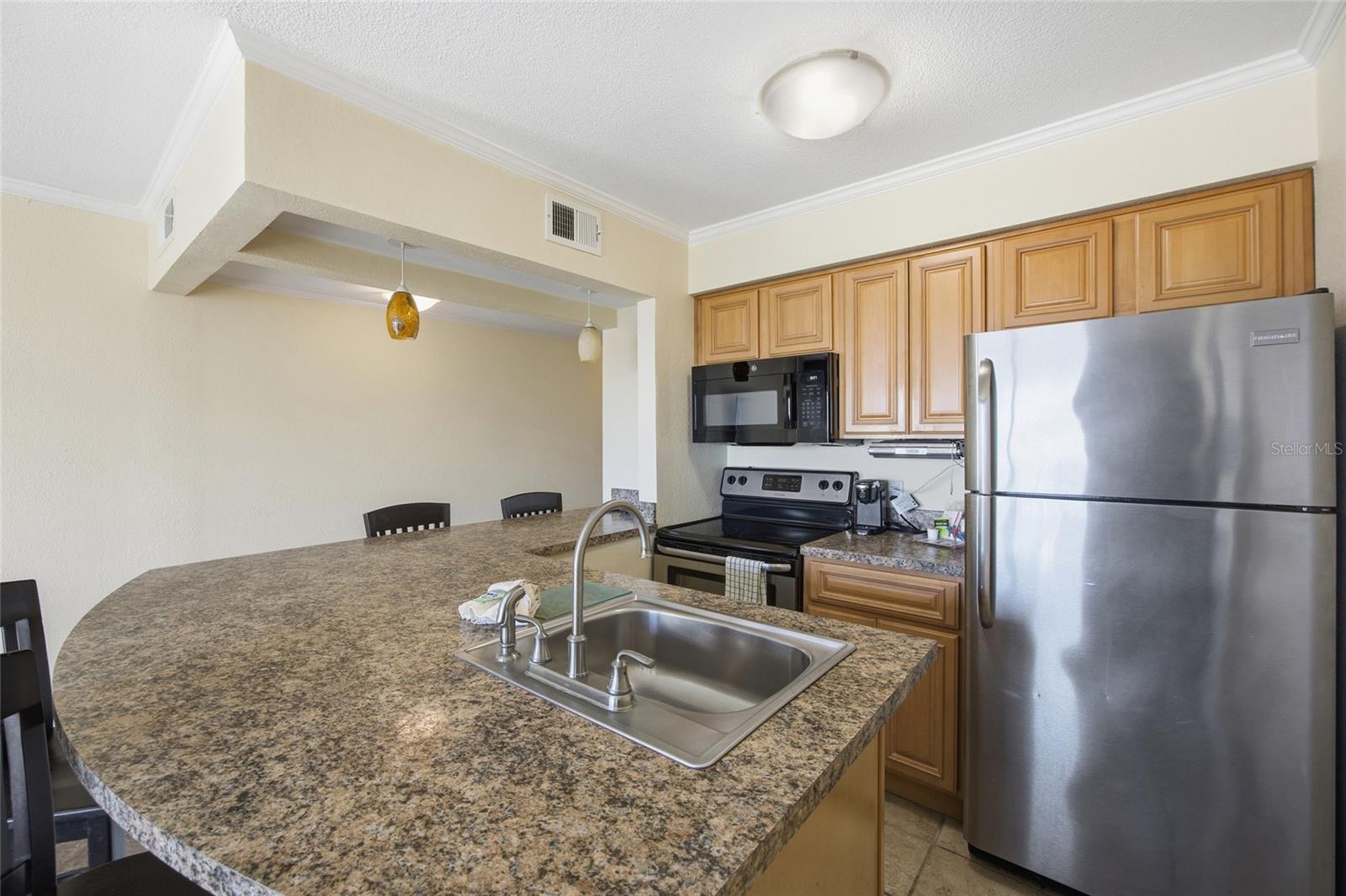 Granite Counter Top with seating for four