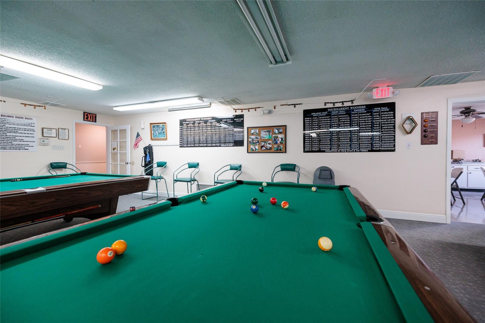 Clubhouse billiards room.
