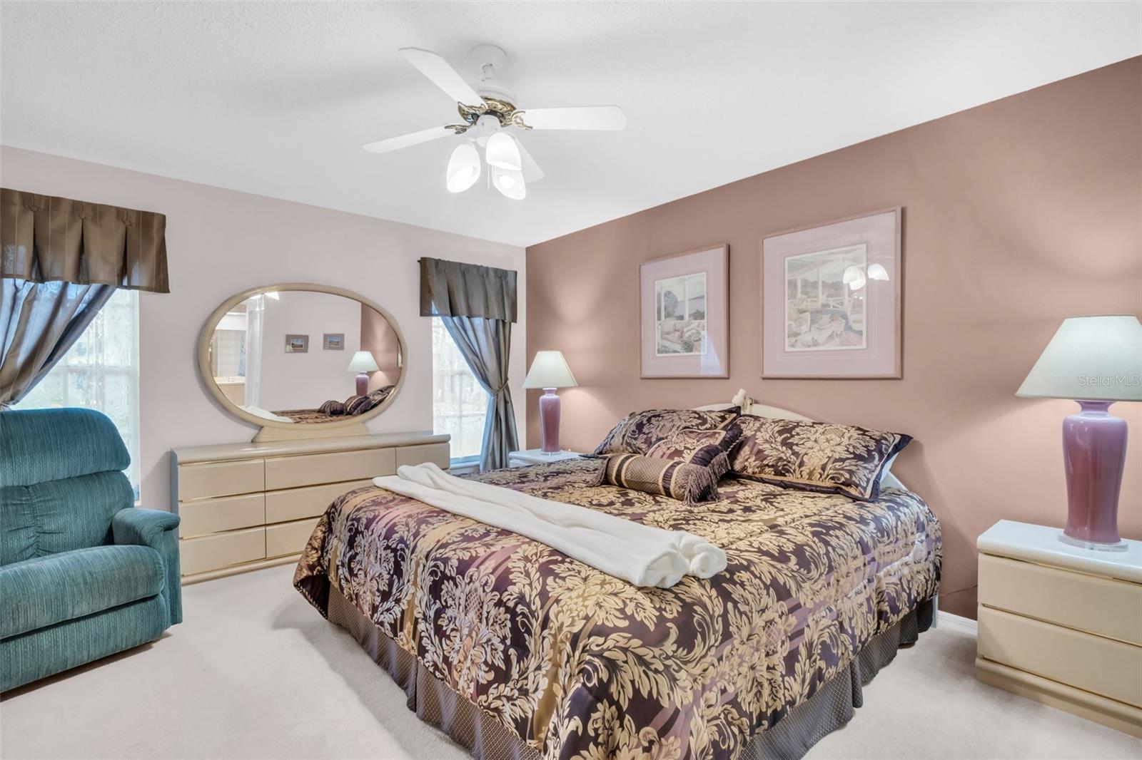 Spacious master oasis big enough for a king bed plus additional furniture~