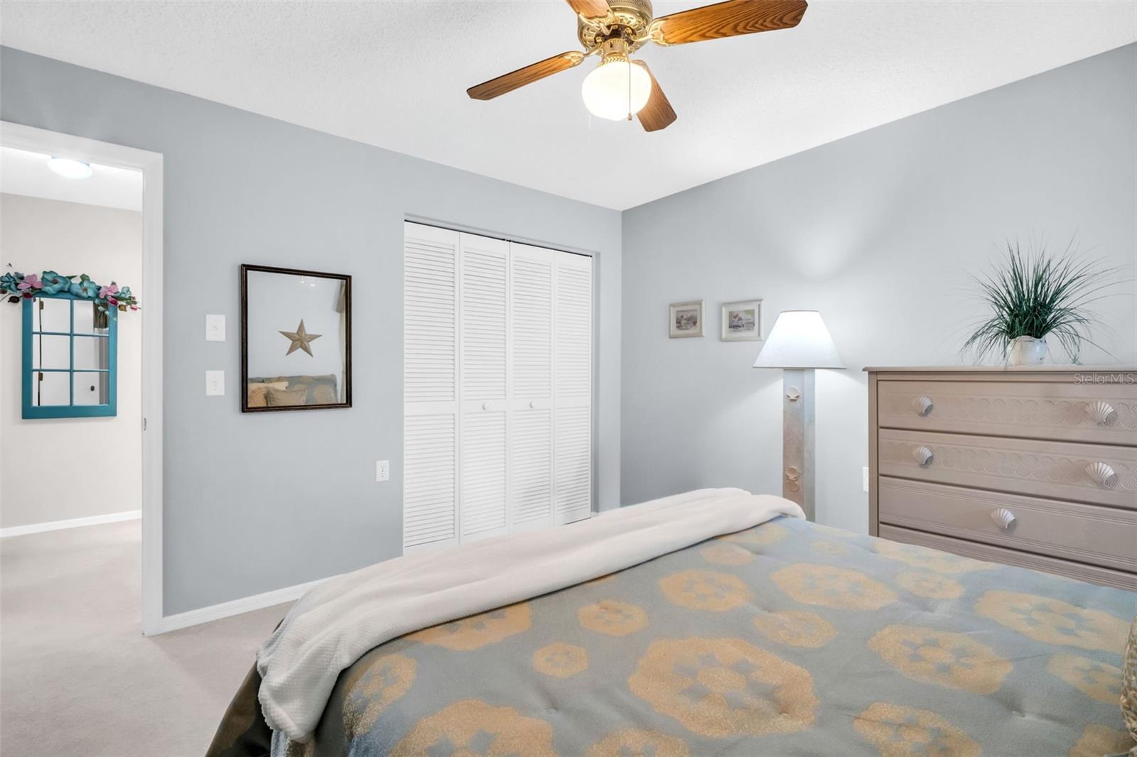 Conveniently located by the hall bath & offers an oversized built-in closet for storage~