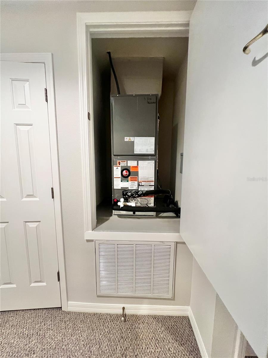 The AC was replaced in Jan 2025.  Being in a closet makes it easy to maintain.