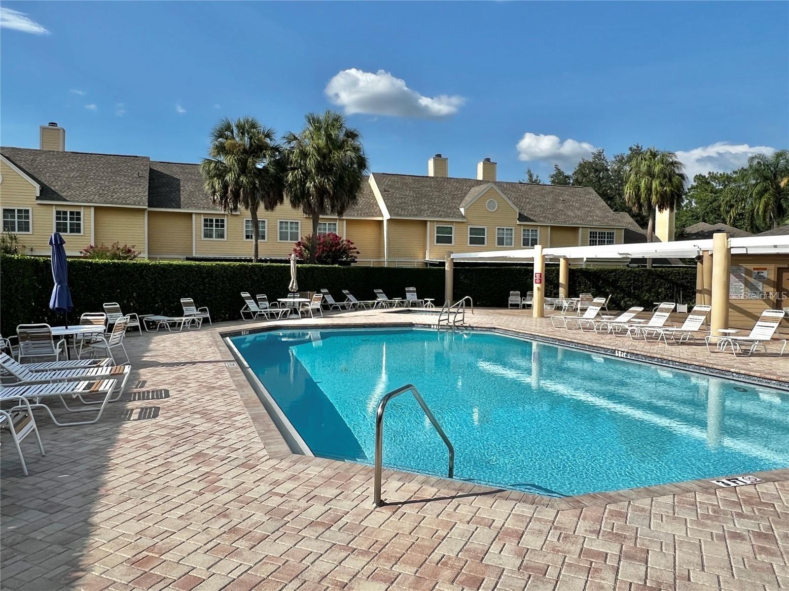 The community pool is large, clean and very well-maintained.