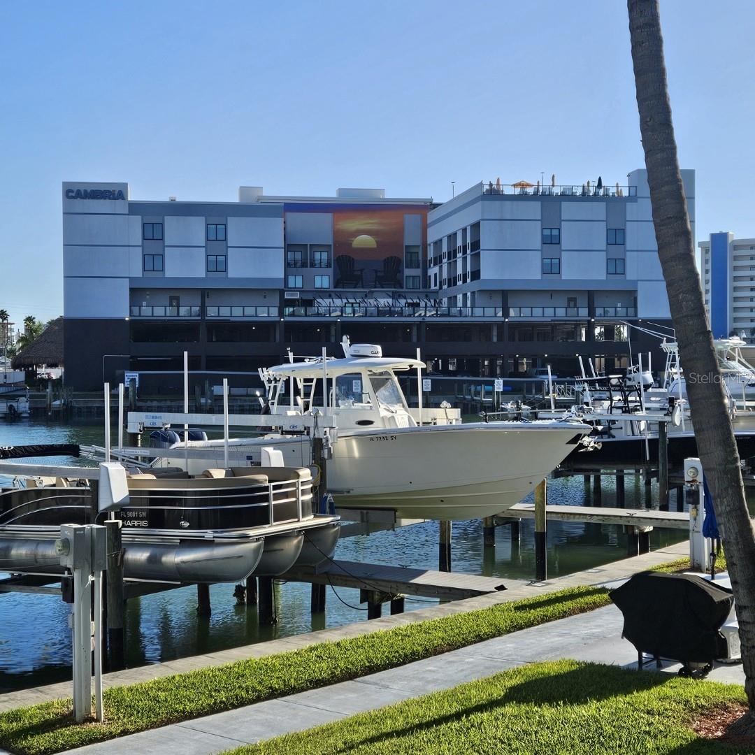 view of the marina behind the condo