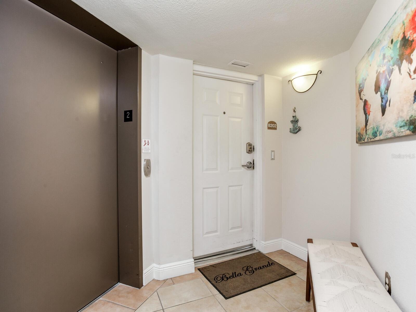 Elevator Opens to Semi Private Foyer