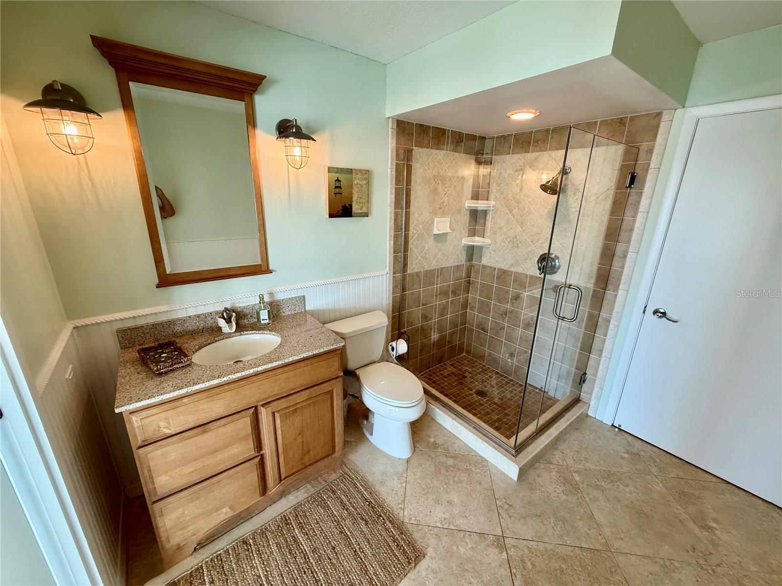 conveniently located, interior pool bath