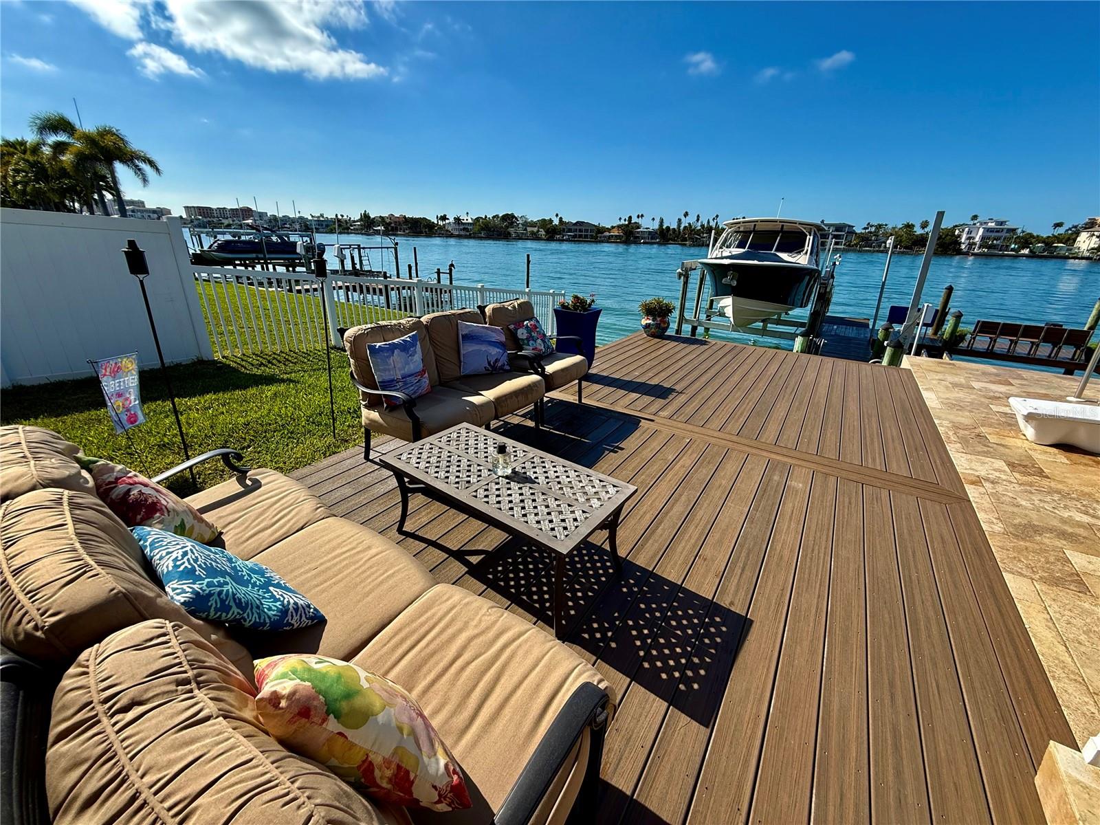 open deck area, wide open water view
