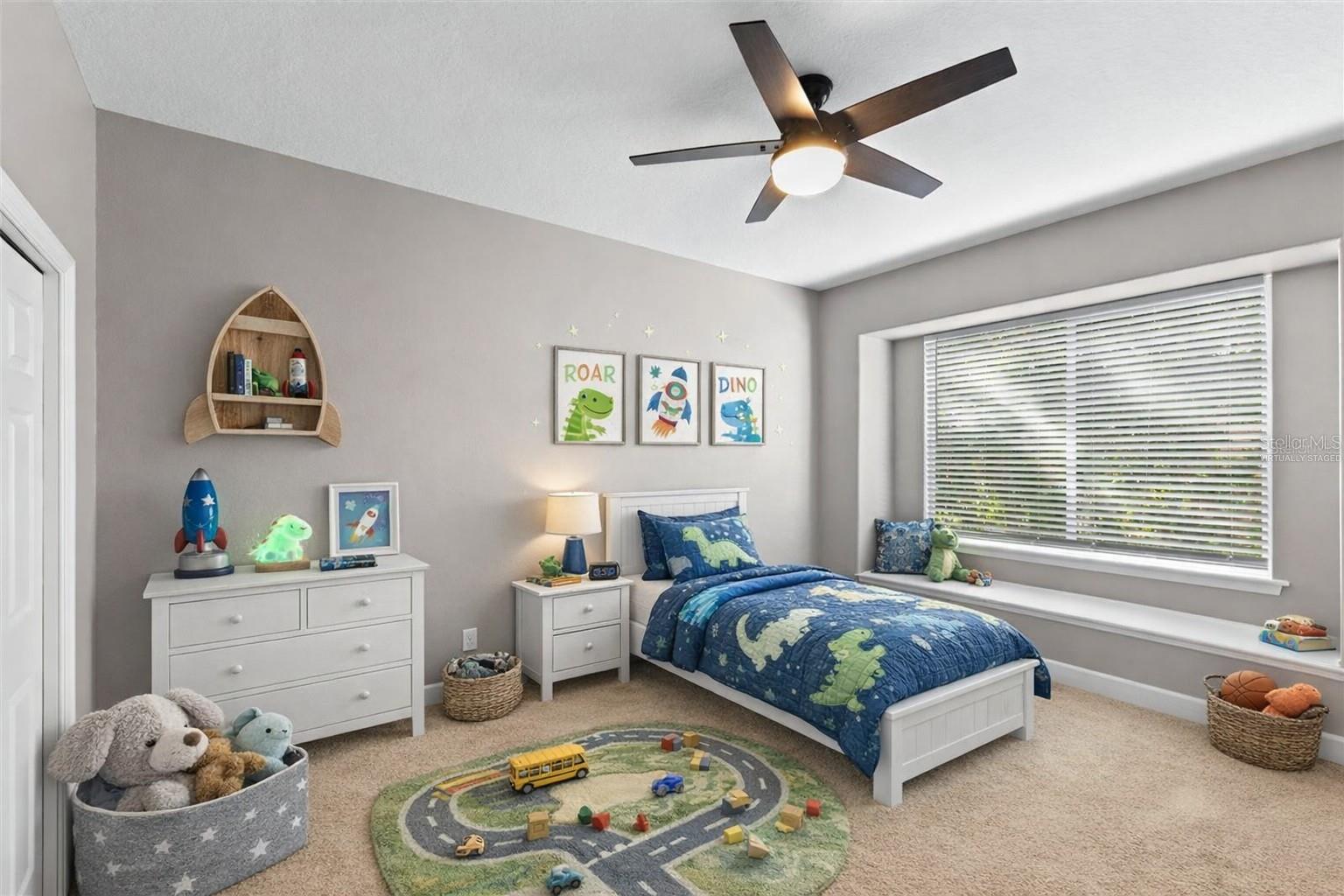 Virtually staged 3rd bedroom