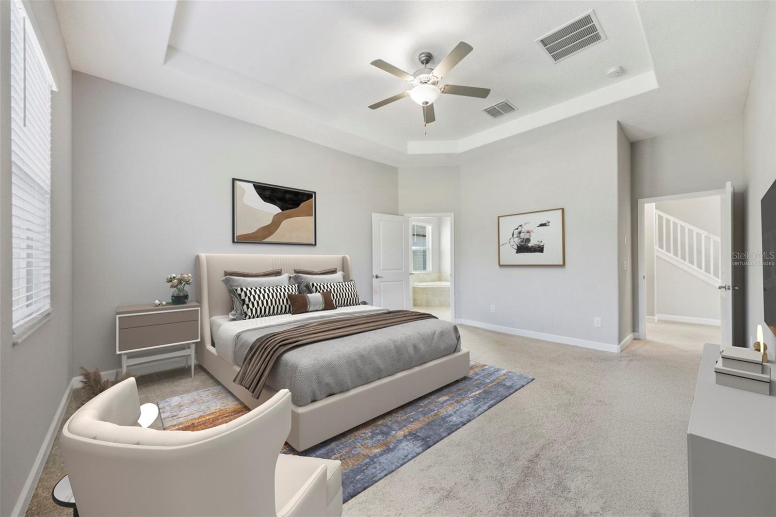Large primary bedroom - Virtually staged