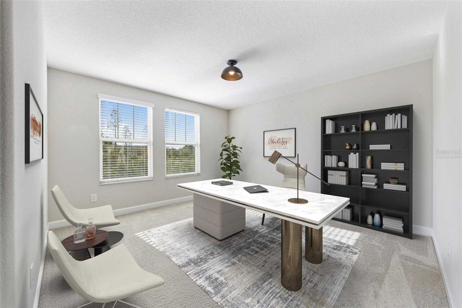 Bedroom currently used as office - virtually staged