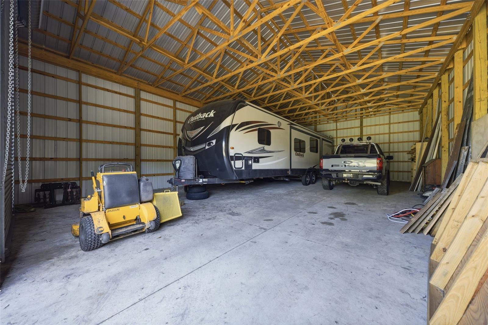 Inside of 40X50 RV barn