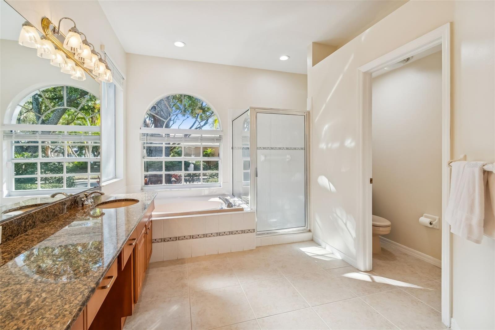 Luxurious primary bathroom