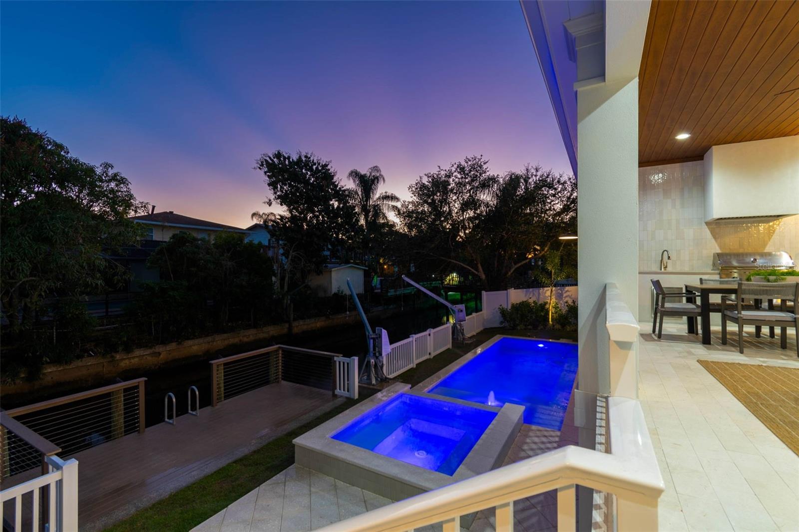 Evening view of pool