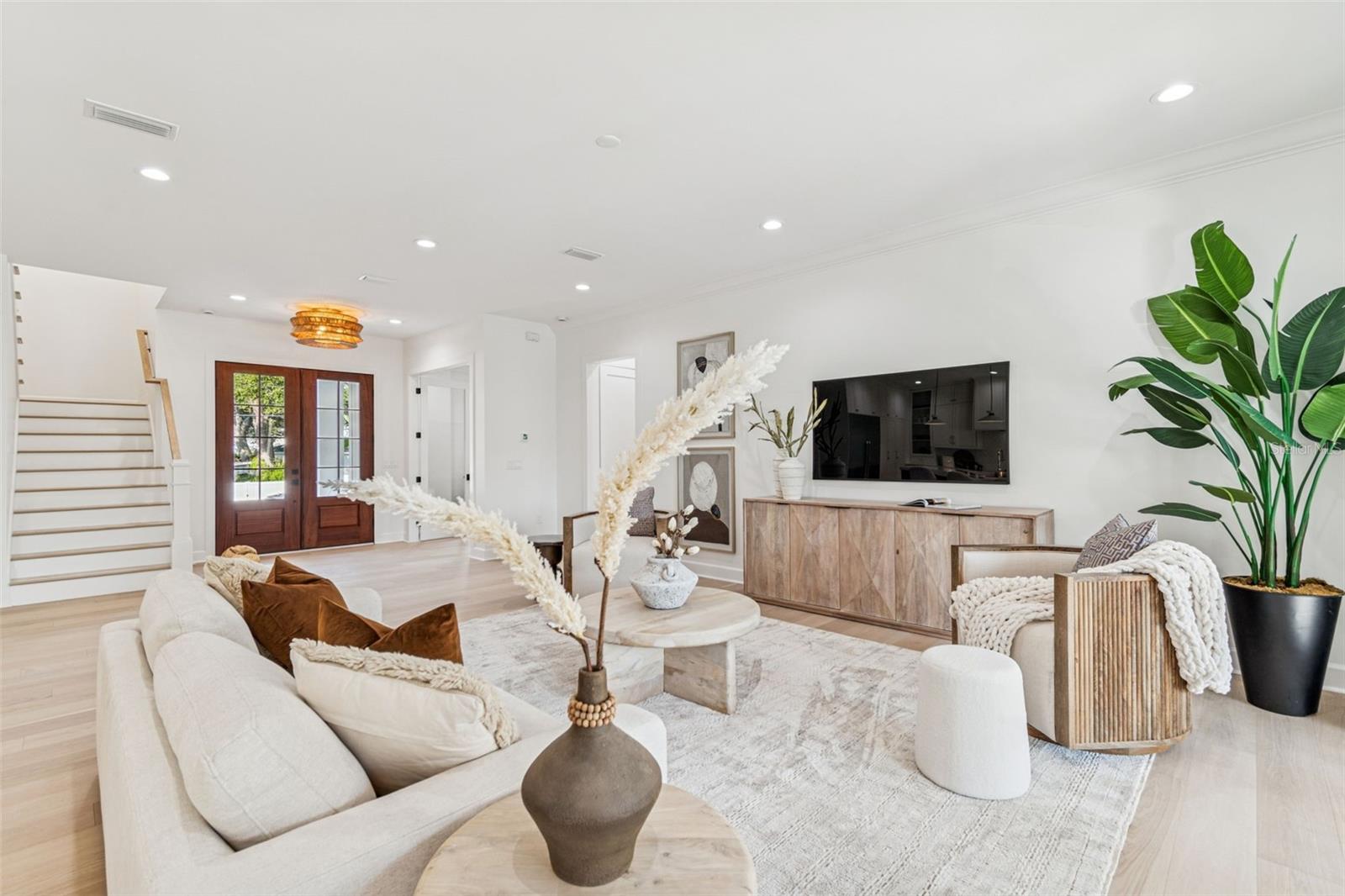 Open living room off kitchen