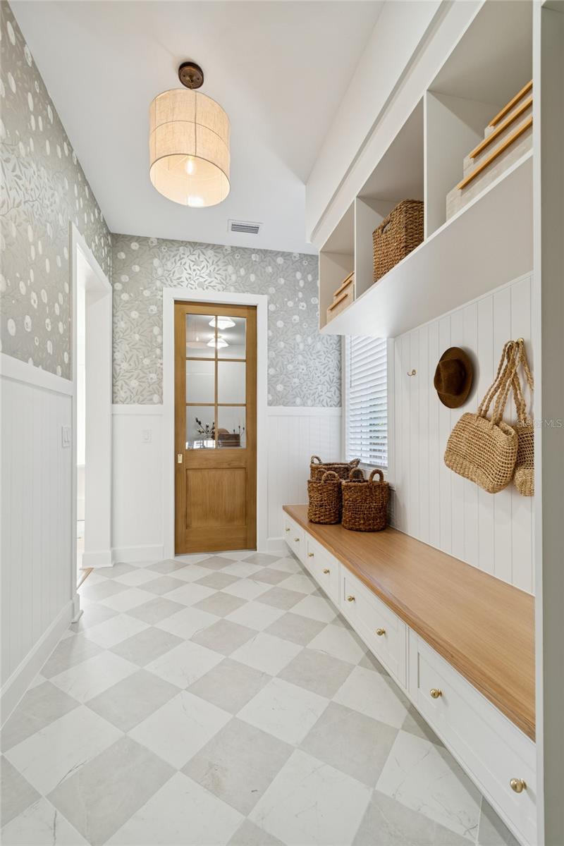 Mud room looking into pantry