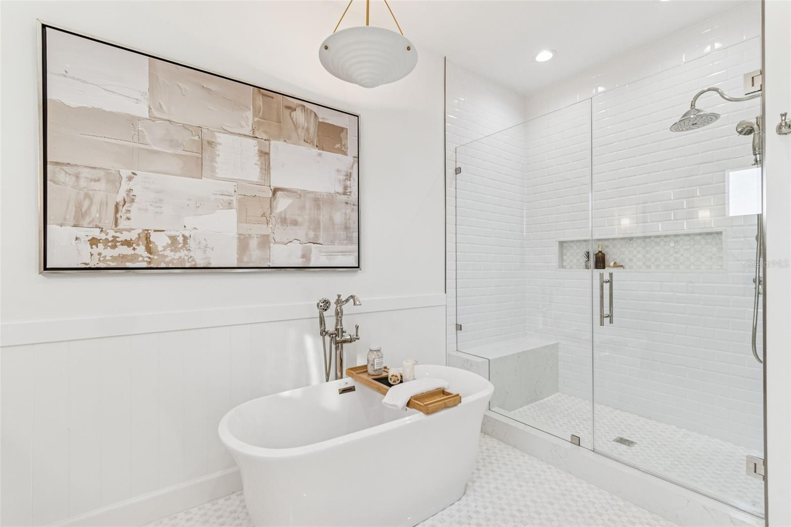 Primary bath with soaking tub