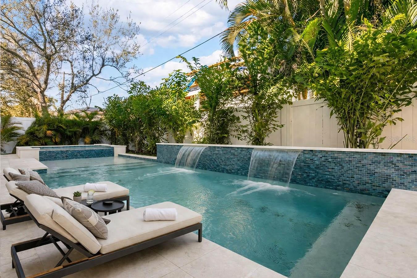 PRIVATE BACKYARD OASIS   Virtualy staged furniture