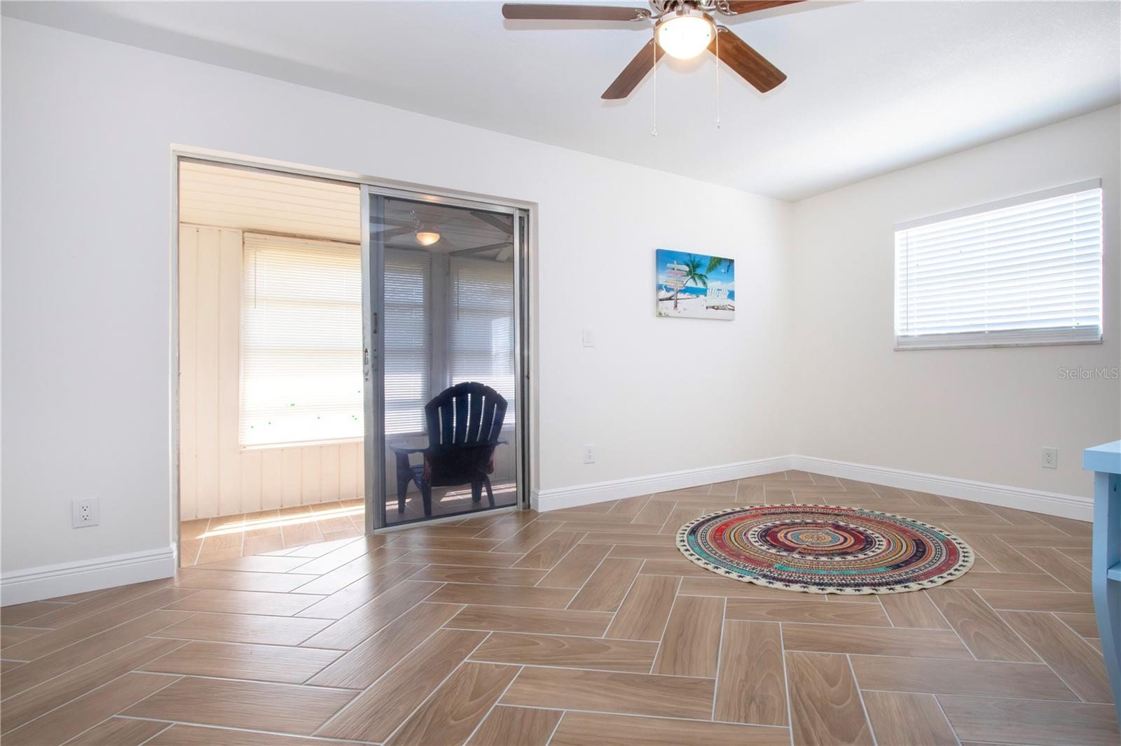 Bedroom looking toward Florida room