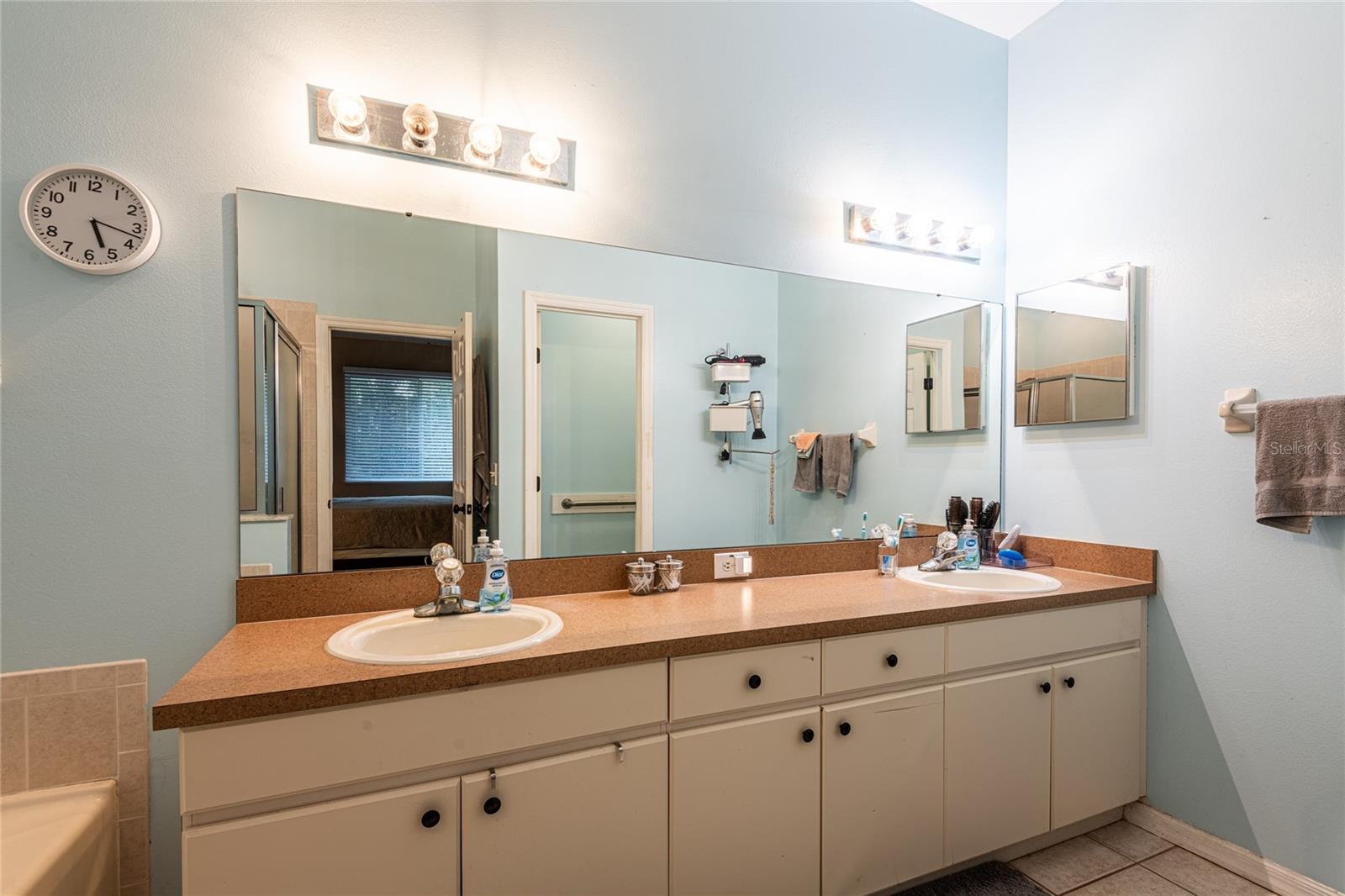 Primary bathroom dual vanity