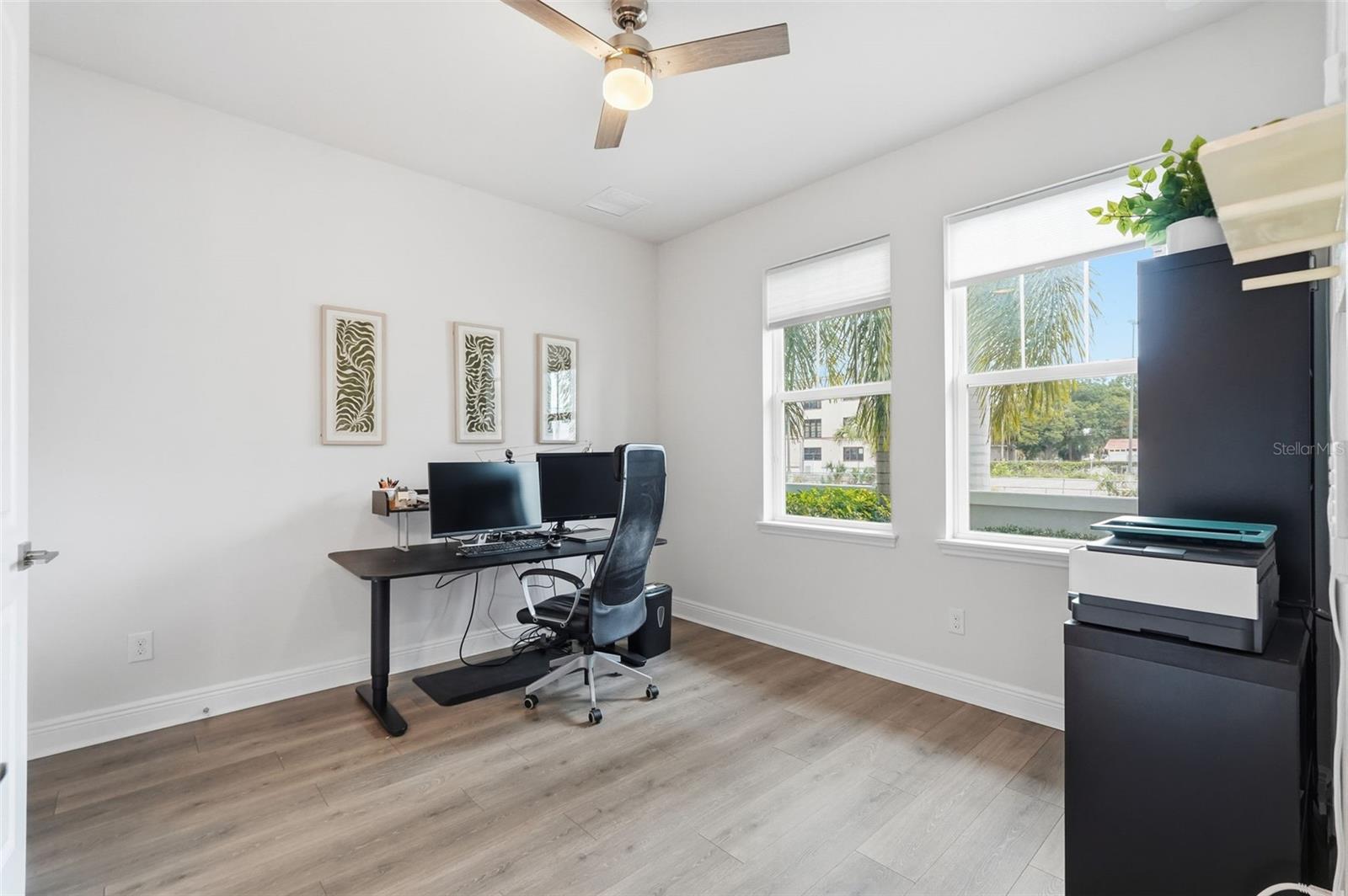 First floor bedroom suite currently serves as an office.