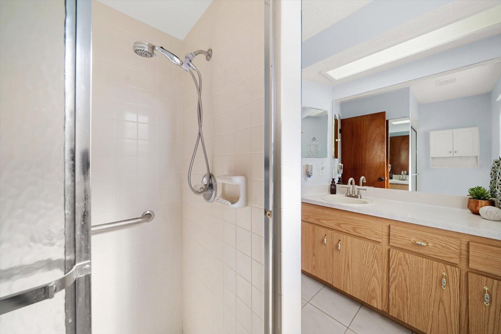 Primary bathroom with walk in shower