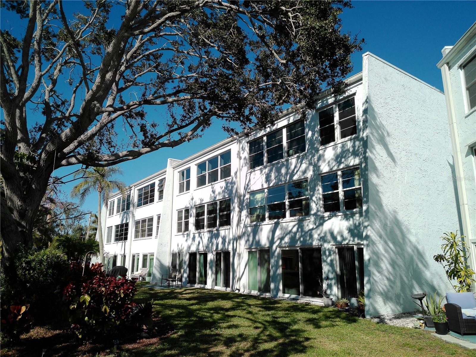 Beautiful view of Building C from courtyard