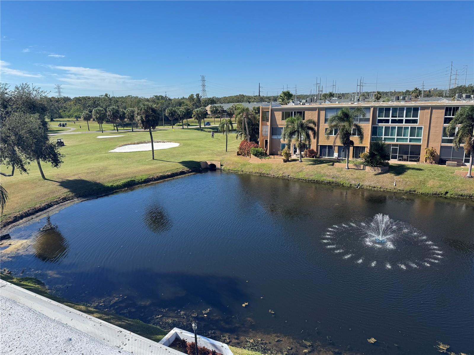 View of pond with Fountain on 5th Green on East Bay Golf Course