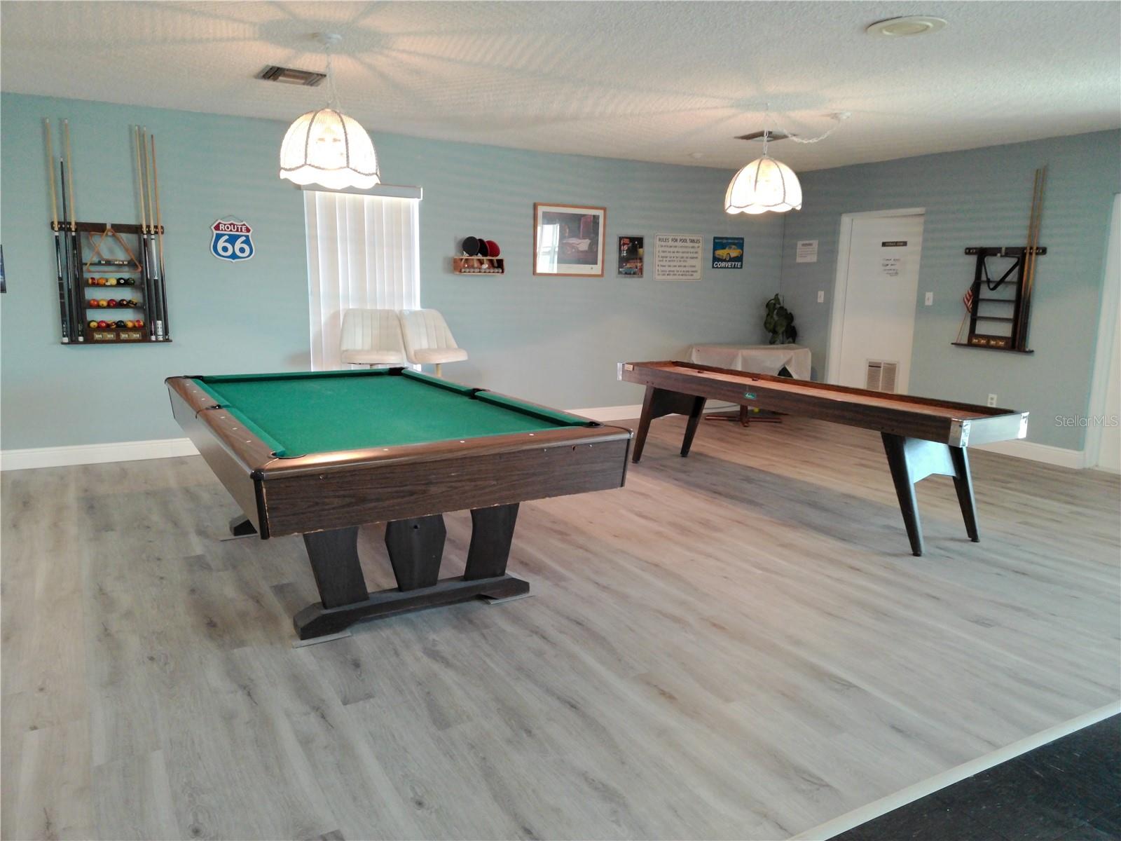 Clubhouse Pool Tables and Shuffle Board
