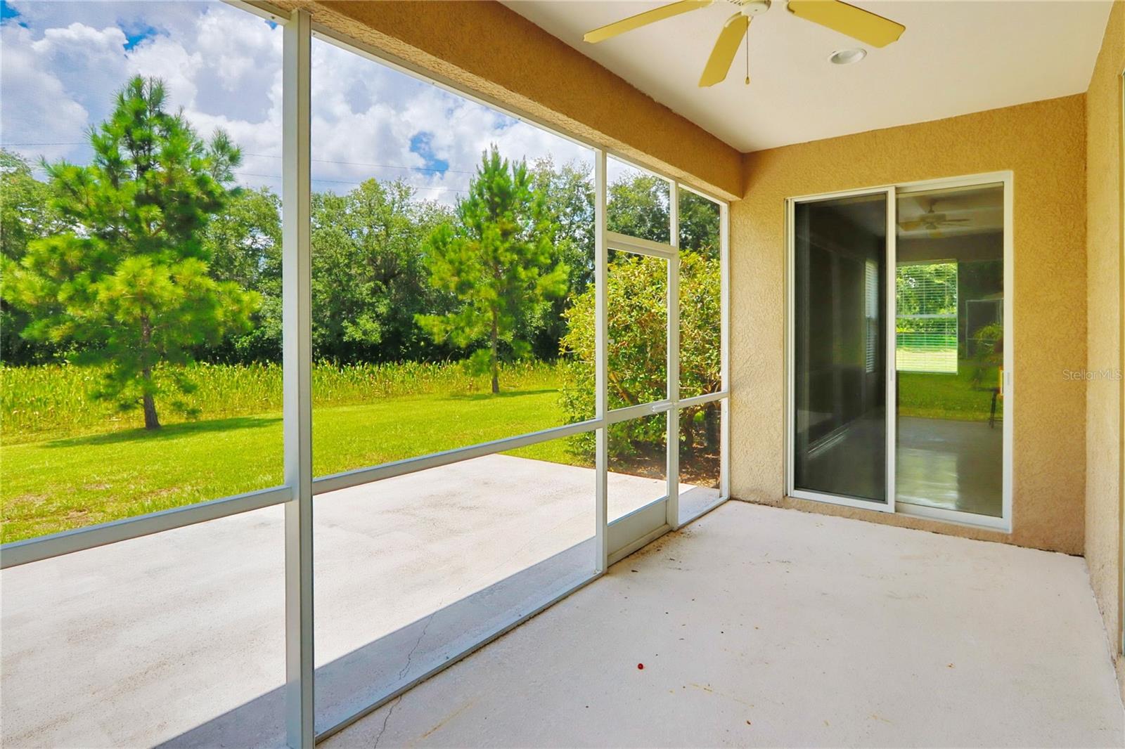 Large lanai overlook pond and conservation
