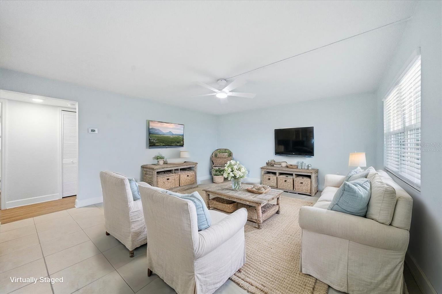 Virtually staged Living room