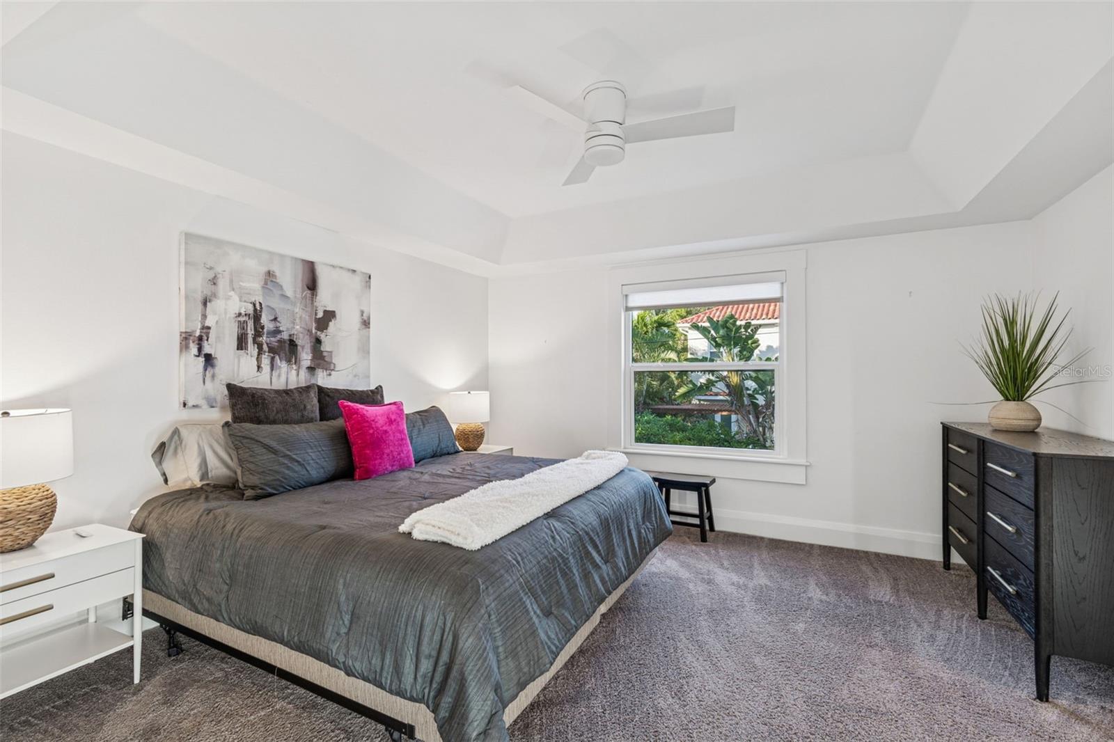 Primary bedroom with great view of backyard