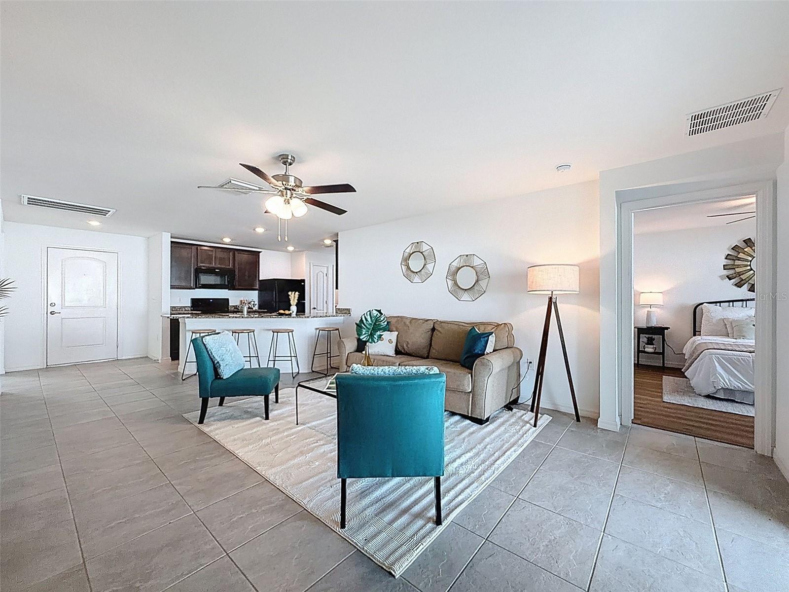 PRIMARY BEDROOM ON THE LEFT SIDE OF THE HOME.  ALL OTHER BEDROOMS TO THE RIGHT.