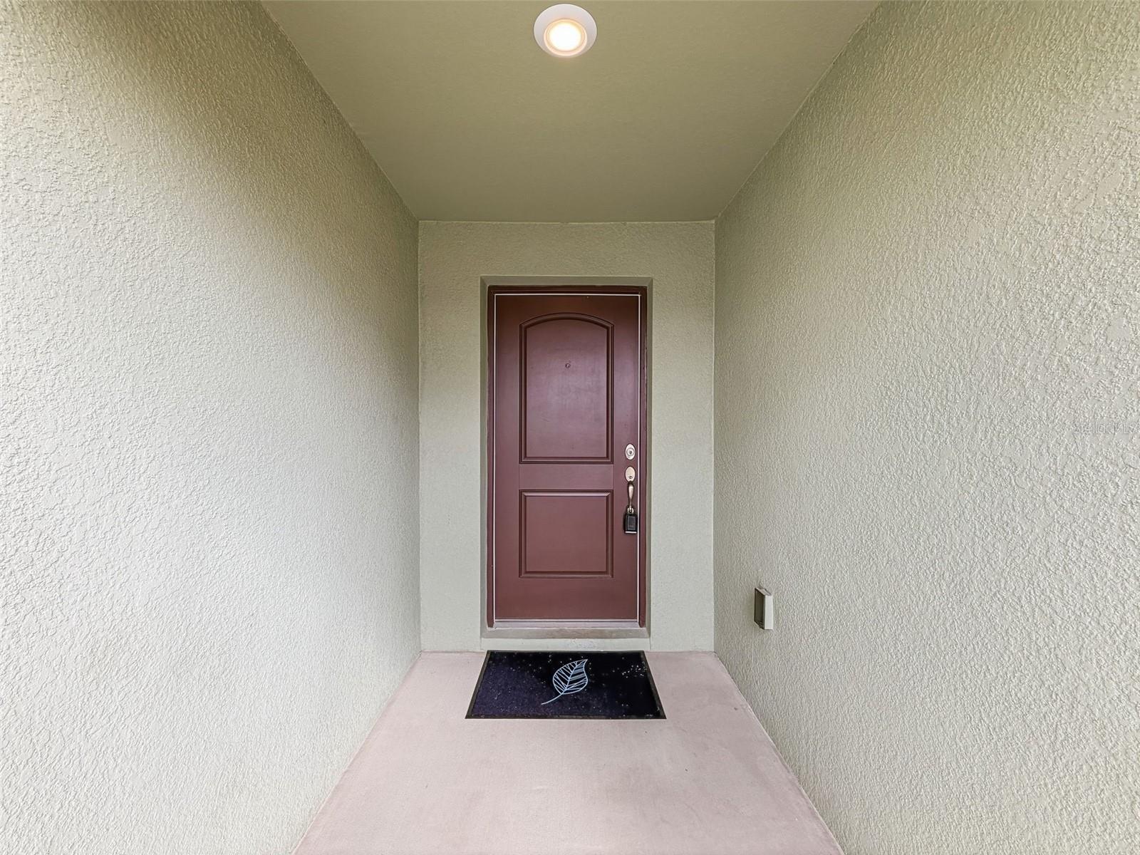 LETS GO INSIDE, COVERED ENTRY AREA