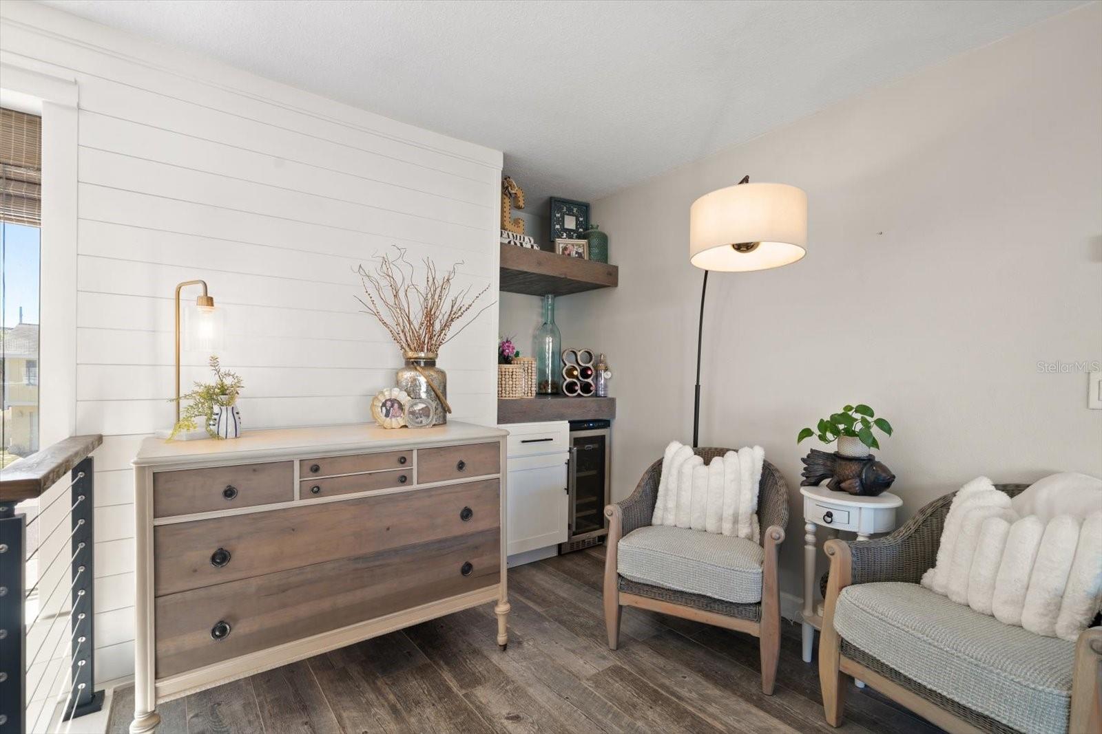 Dry bar off living room