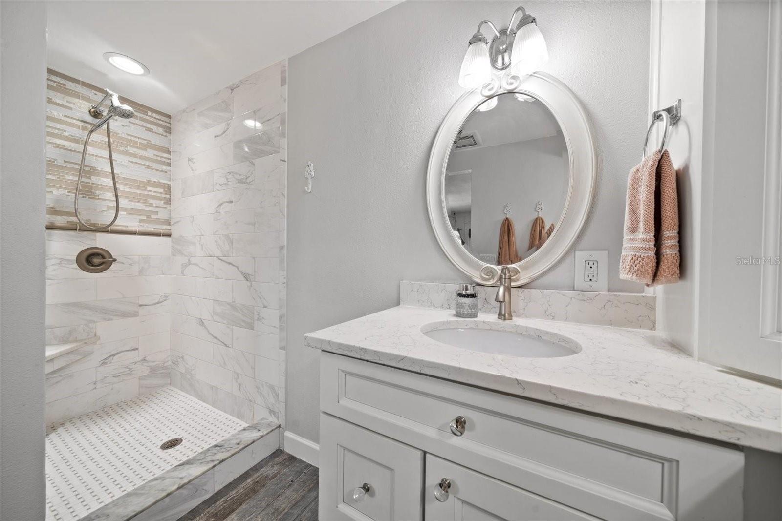 Primary walk-in shower