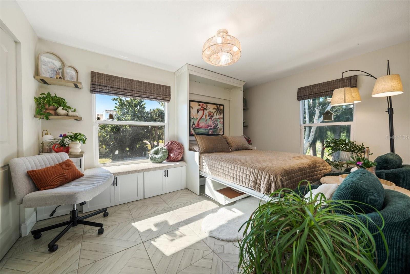 Murphy bed down with room to spare!