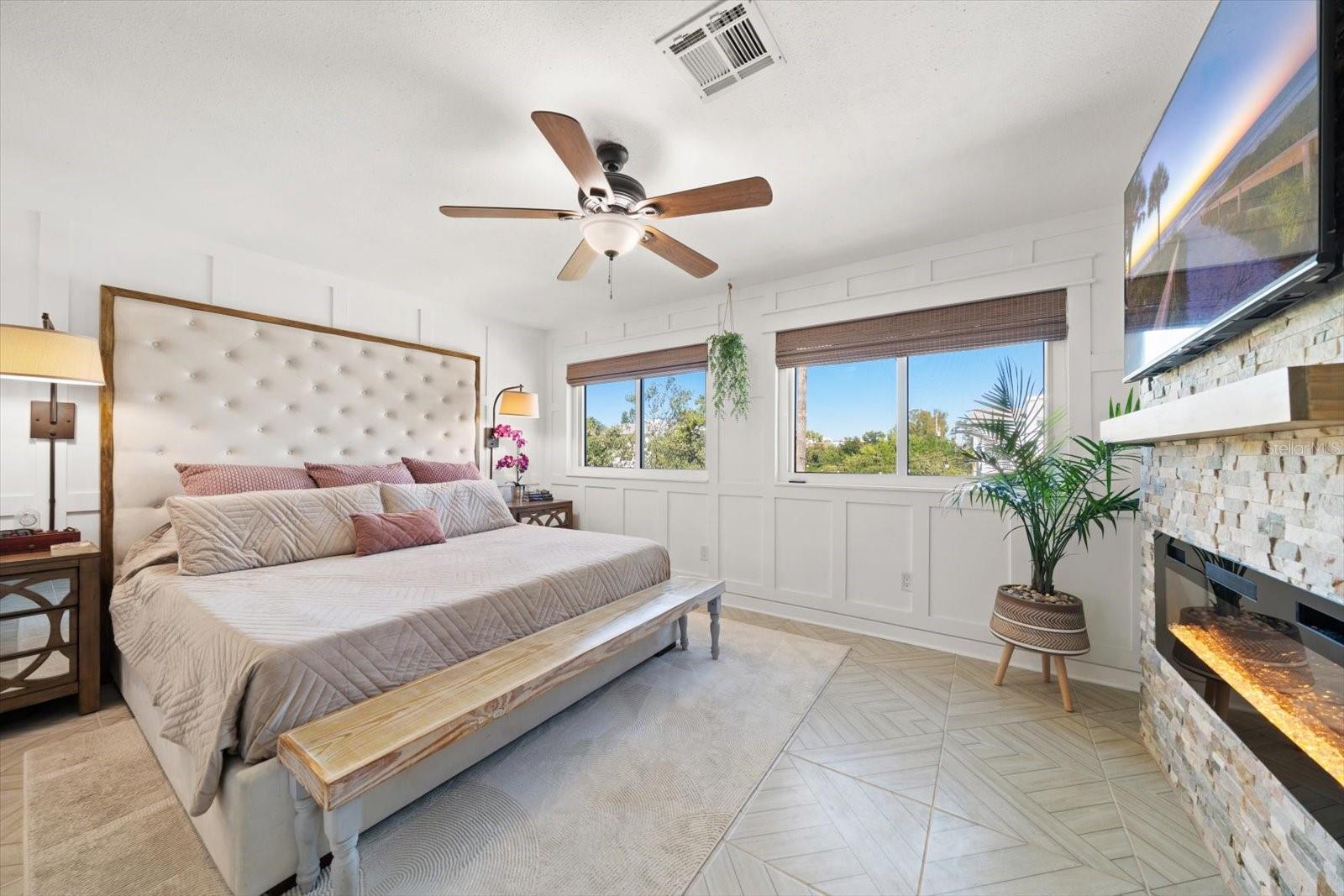 Cozy fireplace for relaxing