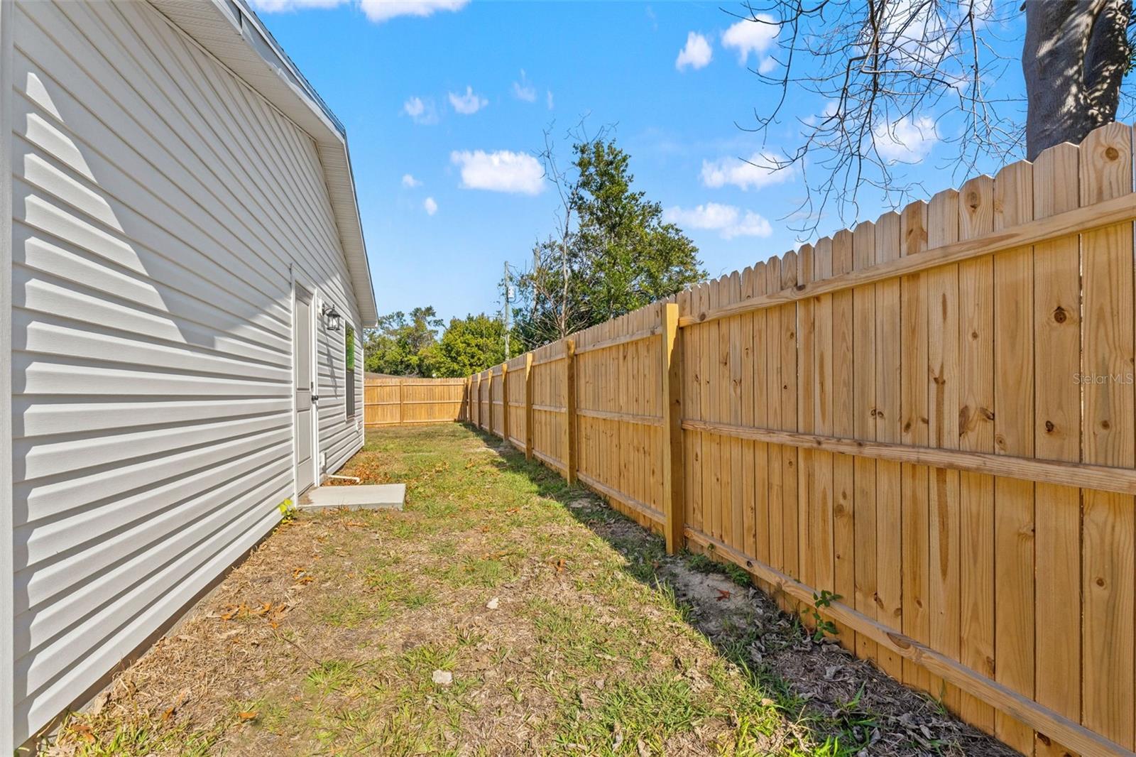 Fenced Side yard