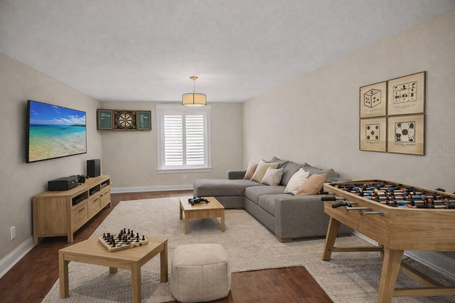 Virtually Staged Media/Game Room