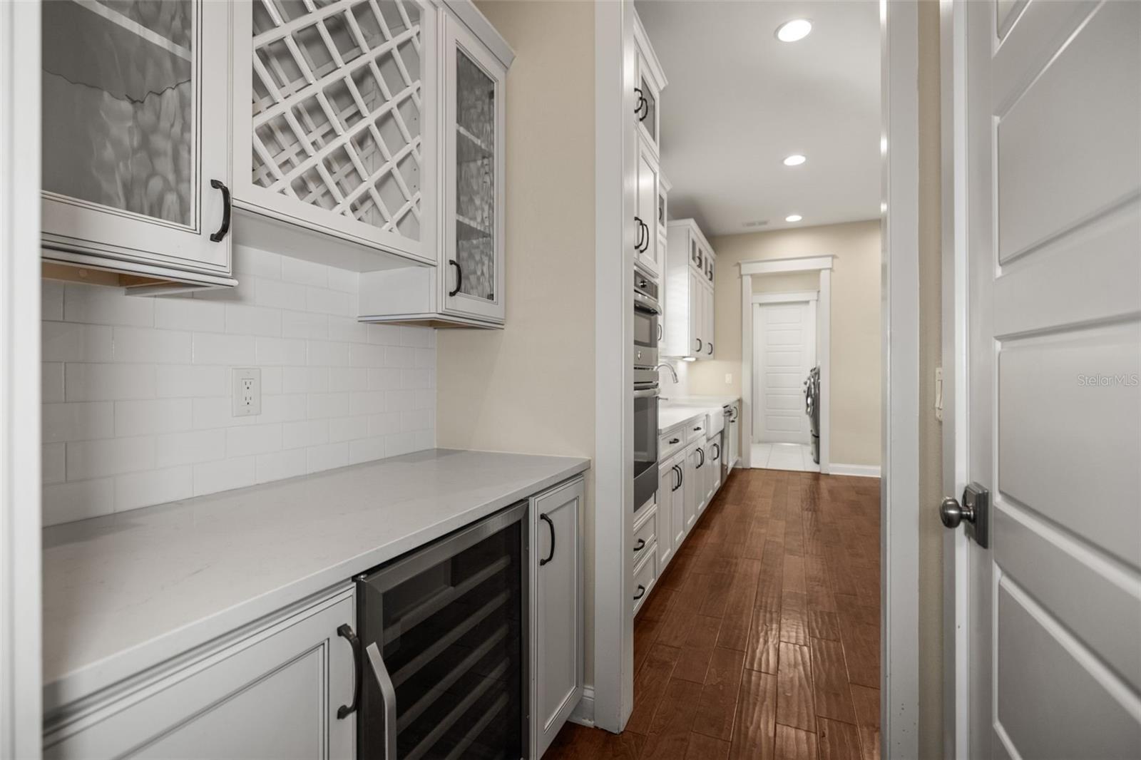 Dry Bar Area with Wine Refrigerator