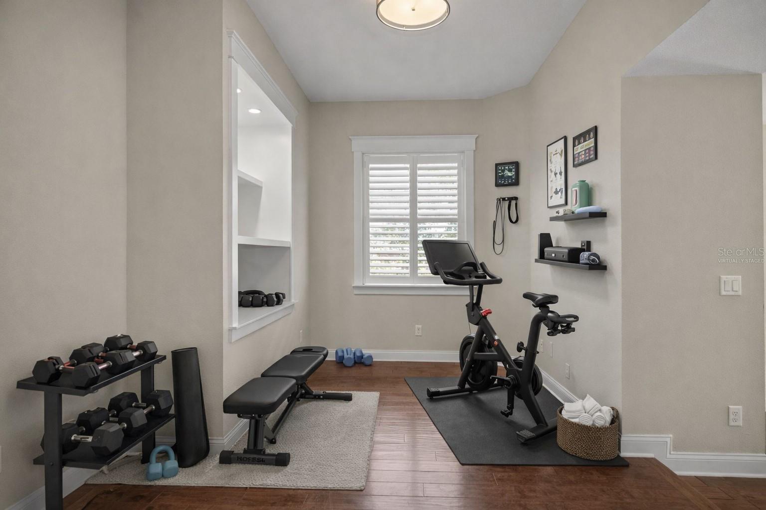 Virtually Staged Study/Office/Workout Area
