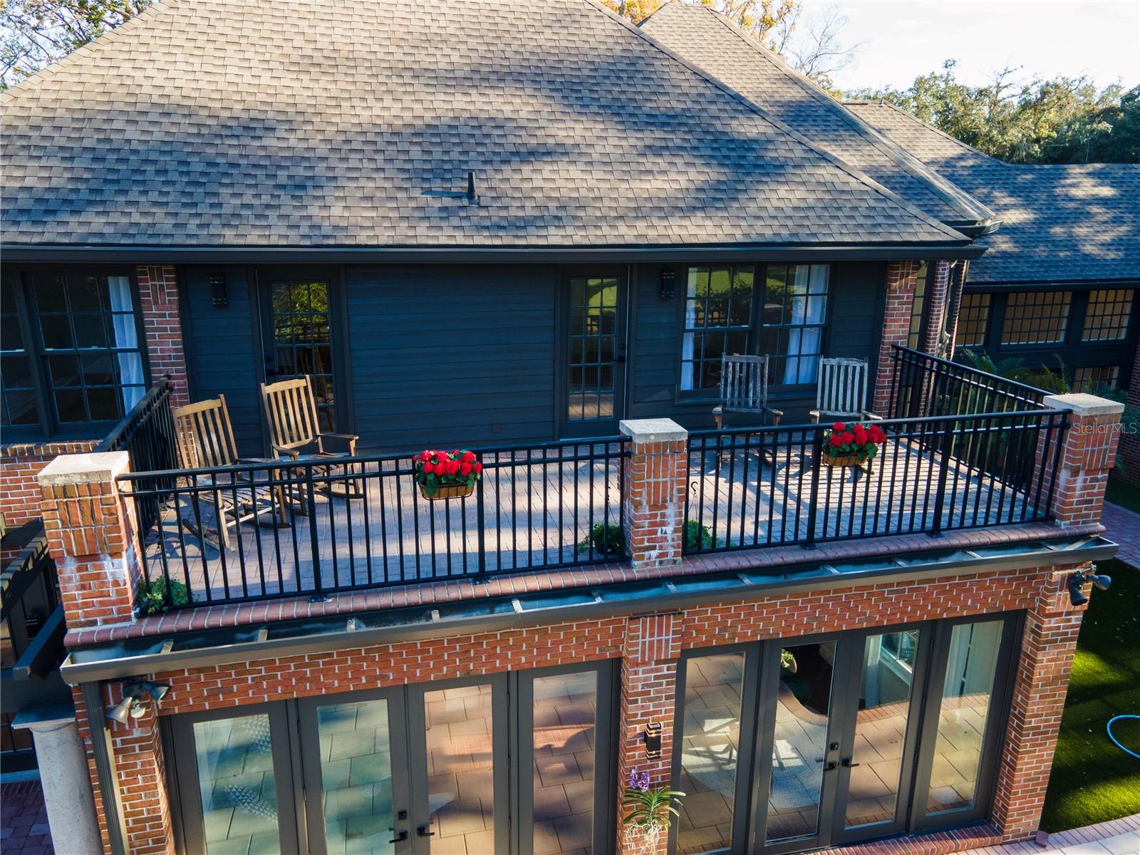 Upper story balcony. Golf course views or evening wine nights.