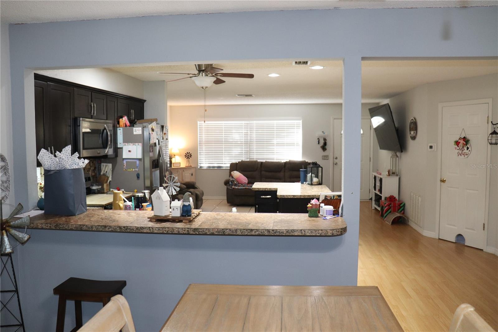 FROM DINING ROOM TOWARDS KITCHEN