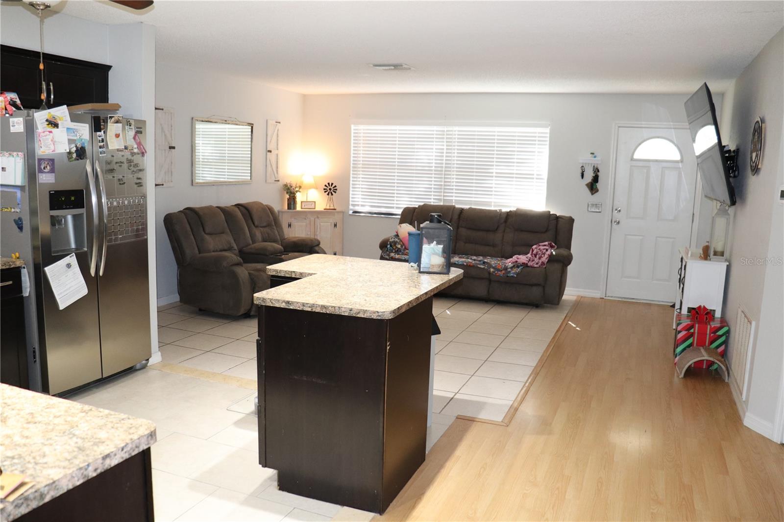 FROM KITCHEN TOWARDS LIVING ROOM