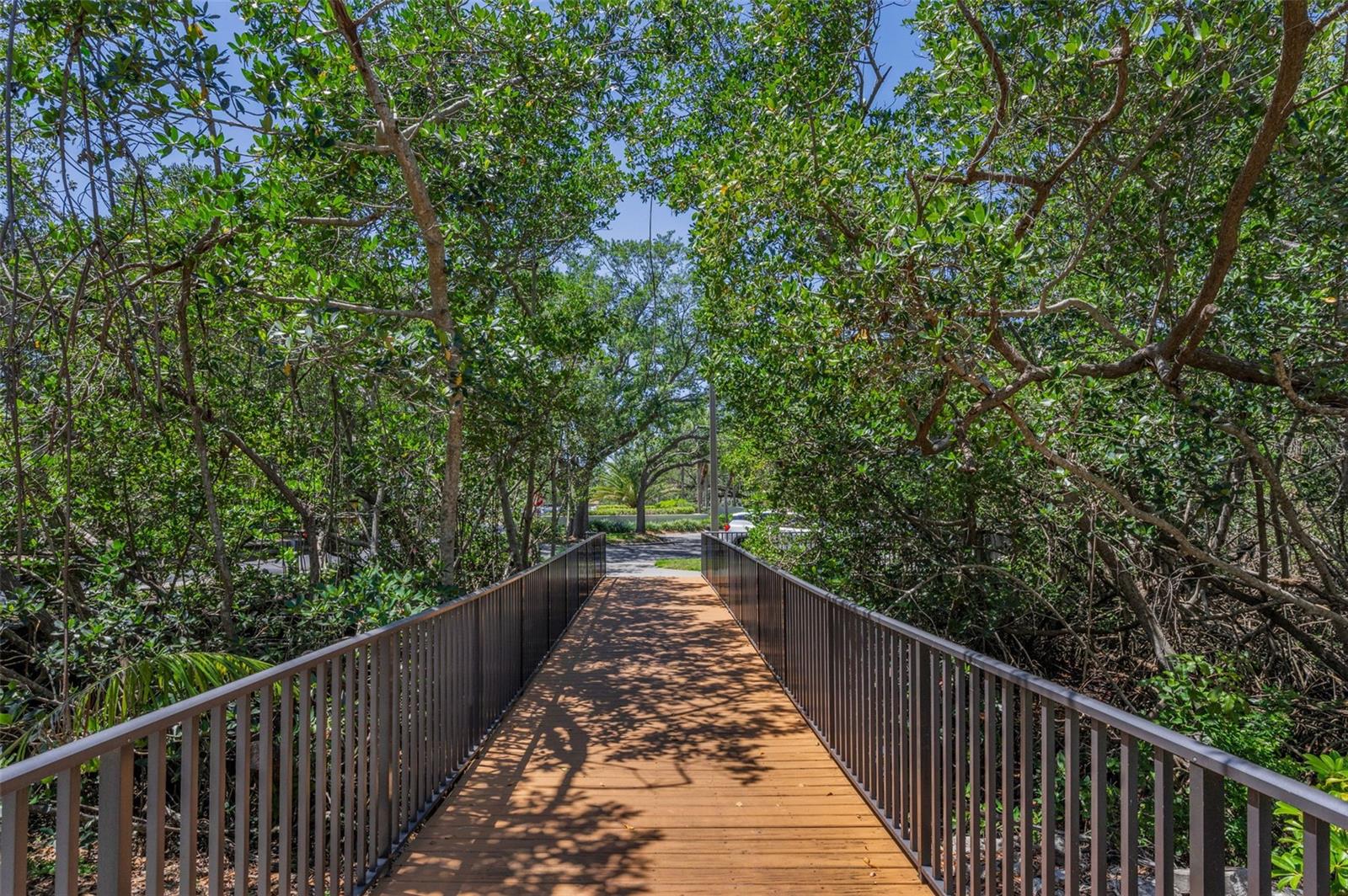 Bridge walkway to tennis and pickeball courts