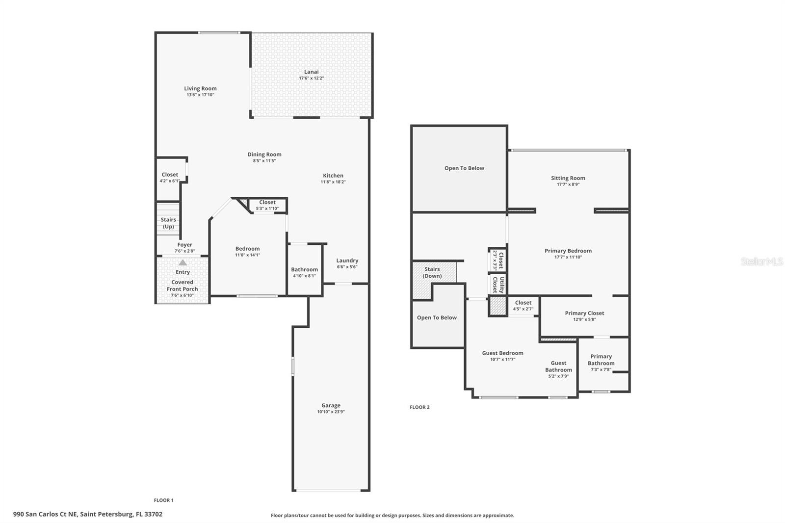 Floor plan lower and upper level of townhouse
