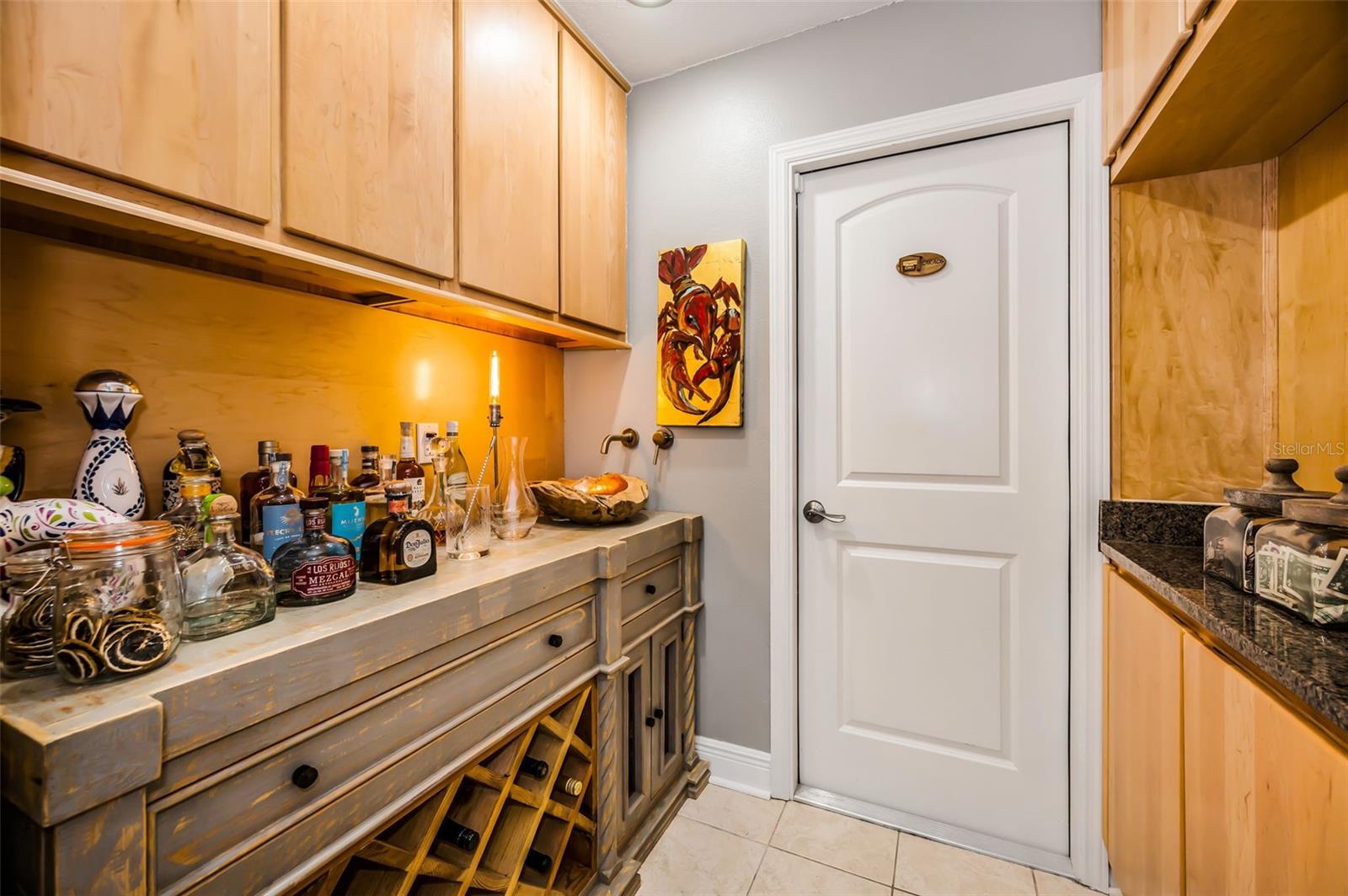 Door to the laundry area and garage